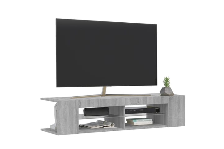 beBasic TV-taso LED-valoilla harmaa Sonoma 135x39x30 cm - Harmaa - Huonekalut - TV- & Mediakalusteet - Tv taso & Mediataso