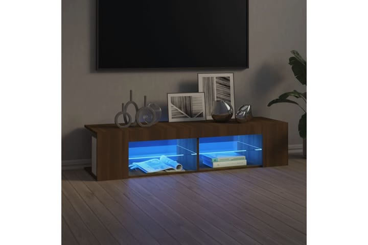 beBasic TV-taso LED-valoilla ruskea tammi 135x39x30 cm - Ruskea - Huonekalut - TV- & Mediakalusteet - Tv taso & Mediataso