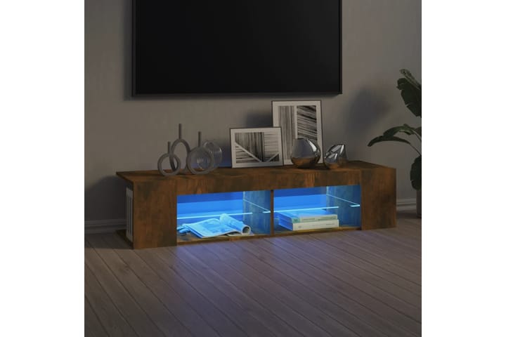 beBasic TV-taso LED-valoilla savutammi 135x39x30 cm - Ruskea - Huonekalut - TV- & Mediakalusteet - Tv taso & Mediataso