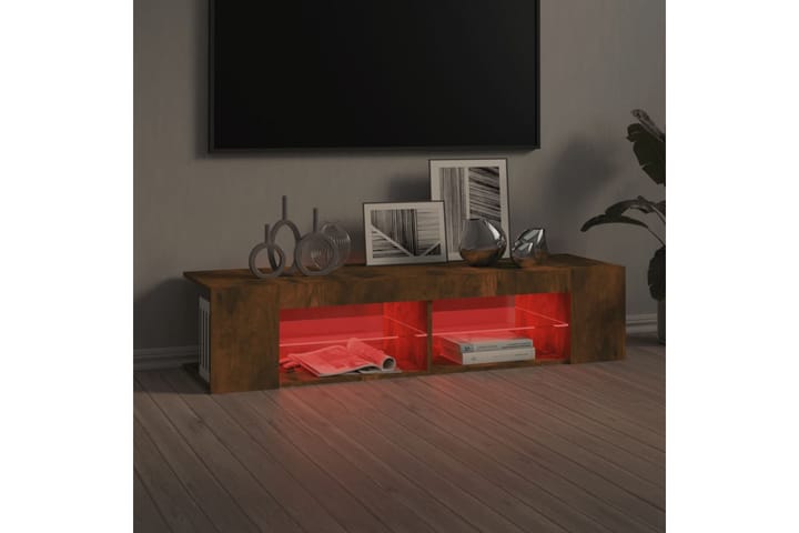 beBasic TV-taso LED-valoilla savutammi 135x39x30 cm - Ruskea - Huonekalut - TV- & Mediakalusteet - Tv taso & Mediataso