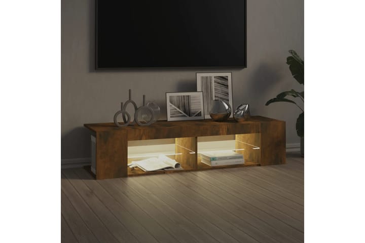 beBasic TV-taso LED-valoilla savutammi 135x39x30 cm - Ruskea - Huonekalut - TV- & Mediakalusteet - Tv taso & Mediataso