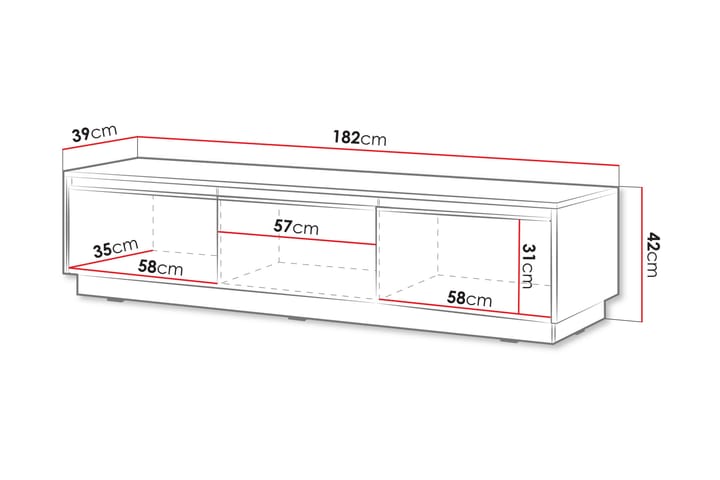 Bolstan TV-taso 182 cm - Beige - Huonekalut - TV- & Mediakalusteet - Tv taso & Mediataso