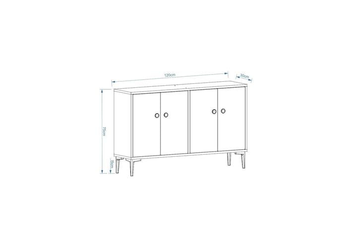 Cria Tv-taso 120 cm - Valkoinen - Huonekalut - TV- & Mediakalusteet - Tv taso & Mediataso