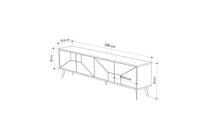 Dune Tv-taso 180 cm - Antrasiitti - Huonekalut - TV- & Mediakalusteet - Tv taso & Mediataso