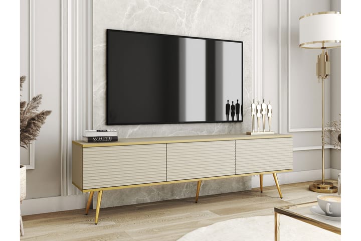 Edson Tv-taso 175 cm - Beige/Kulta - Huonekalut - TV- & Mediakalusteet - Tv taso & Mediataso