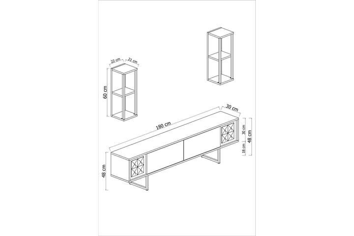 Erdem Tv-taso 180 cm - Antrasiitti/Musta - Huonekalut - TV- & Mediakalusteet - Tv taso & Mediataso