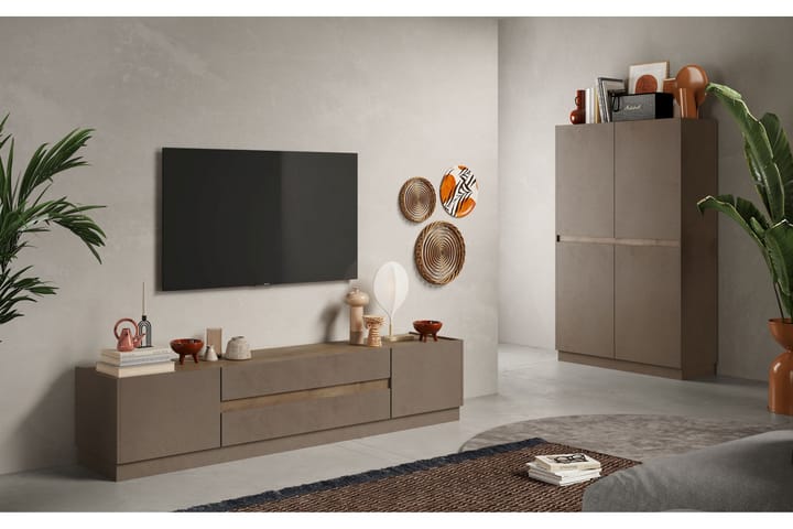 Fantasy TV-taso 205x40 cm - Ruskea - Huonekalut - TV- & Mediakalusteet - Tv taso & Mediataso