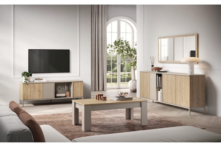 Gent TV-taso 160x43 cm - Harmaa/Ruskea - Huonekalut - TV- & Mediakalusteet - Tv taso & Mediataso