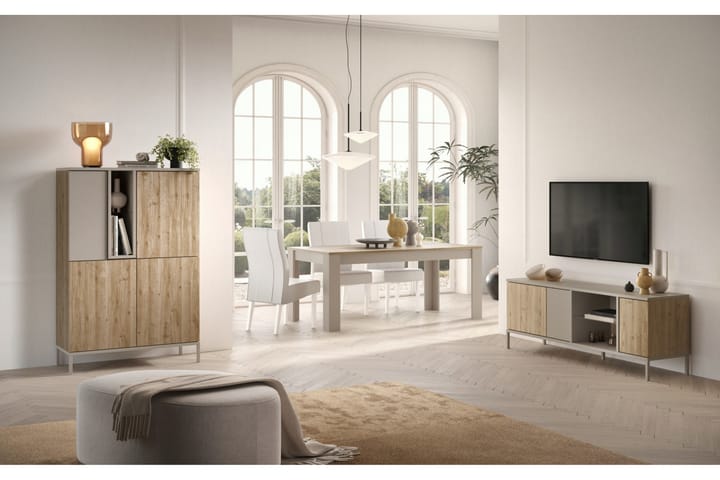 Gent TV-taso 160x43 cm - Harmaa/Ruskea - Huonekalut - TV- & Mediakalusteet - Tv taso & Mediataso