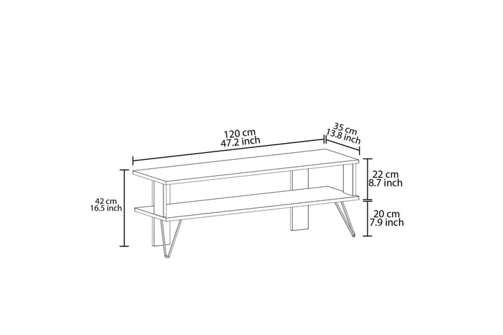 Greger TV-taso 120 cm - Harmaa - Huonekalut - TV- & Mediakalusteet - Tv taso & Mediataso