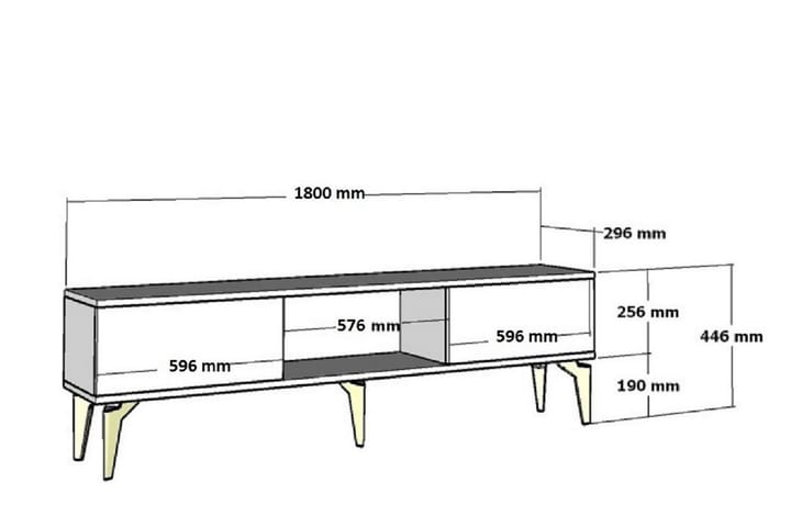 Harlen Tv-taso 180 cm - Antrasiitti/Hopea - Huonekalut - TV- & Mediakalusteet - Tv taso & Mediataso