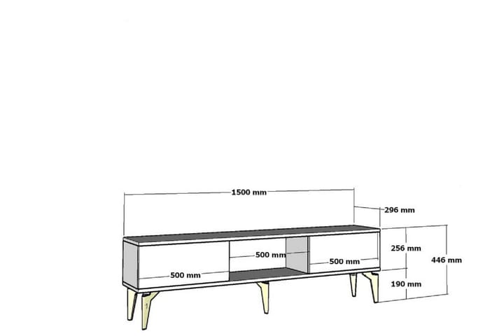 Harsum Tv-taso 150 cm - Antrasiitti/Hopea - Huonekalut - TV- & Mediakalusteet - Tv taso & Mediataso