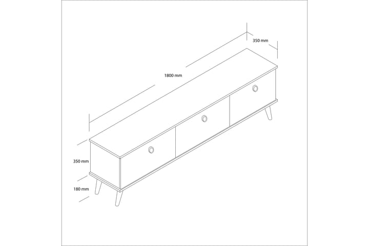 Hathorne Tv-taso 180 cm - Pähkinäpuu - Huonekalut - TV- & Mediakalusteet - Tv taso & Mediataso