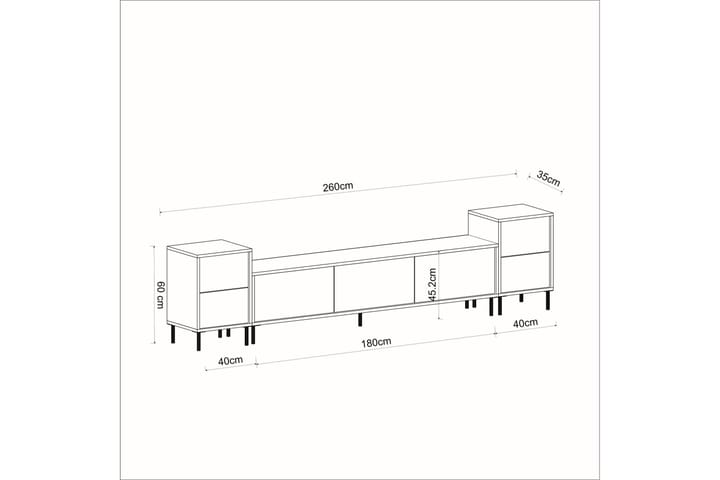 Imaj Tv-taso 180 cm - Beige/Kulta - Huonekalut - TV- & Mediakalusteet - Tv taso & Mediataso