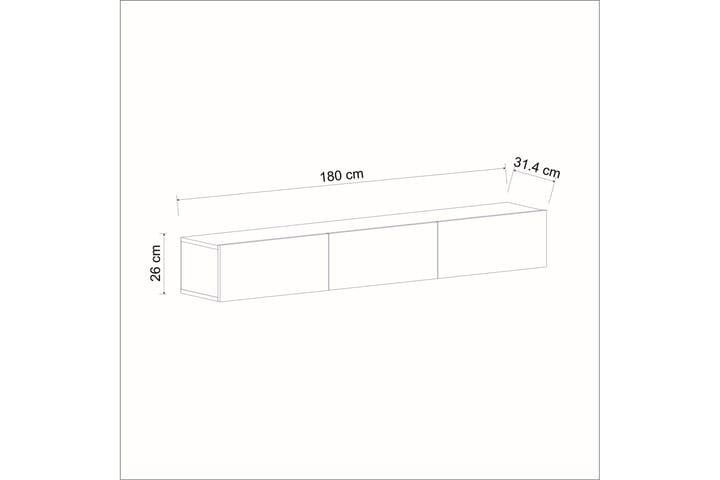 Interlaken Tv-taso 180 cm - Valkoinen - Huonekalut - TV- & Mediakalusteet - Tv taso & Mediataso