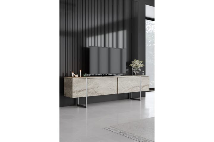 Luxe Tv-taso 180 cm - Beige/Hopea - Huonekalut - TV- & Mediakalusteet - Tv taso & Mediataso