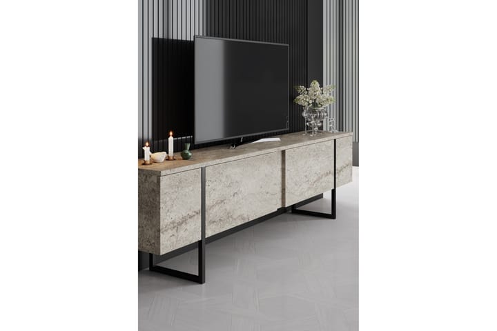 Luxe Tv-taso 180 cm - Beige/Musta - Huonekalut - TV- & Mediakalusteet - Tv taso & Mediataso