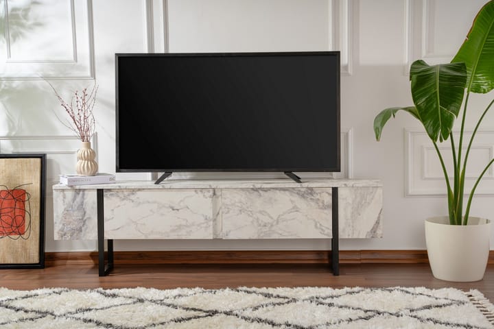 Serenity Tv-taso 180x30 cm - Marmori/Musta - Huonekalut - TV- & Mediakalusteet - Tv taso & Mediataso