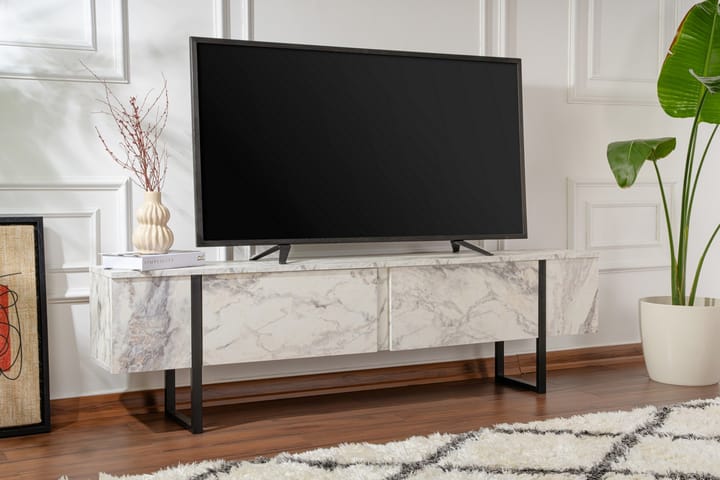 Serenity Tv-taso 180x30 cm - Marmori/Musta - Huonekalut - TV- & Mediakalusteet - Tv taso & Mediataso