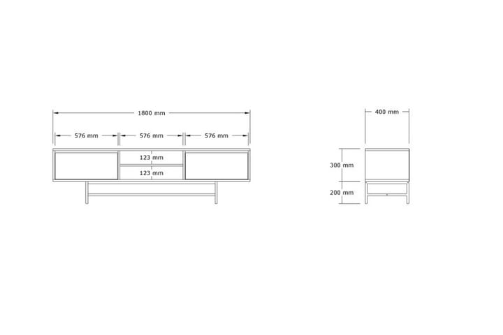 Tauber Tv-taso 180 cm - Ruskea - Huonekalut - TV- & Mediakalusteet - Tv taso & Mediataso