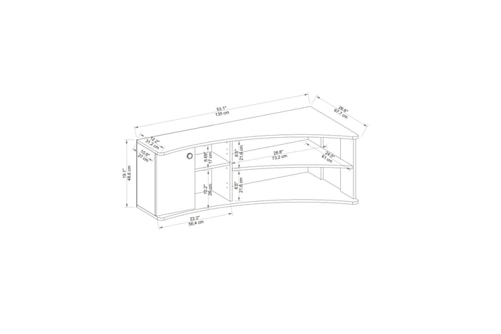 Termera Tv-taso 135 cm - Ruskea/Antrasiitti - Huonekalut - TV- & Mediakalusteet - Tv taso & Mediataso