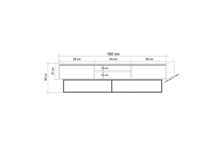 Toporias Tv-taso 180 cm - Beige - Huonekalut - TV- & Mediakalusteet - Tv taso & Mediataso