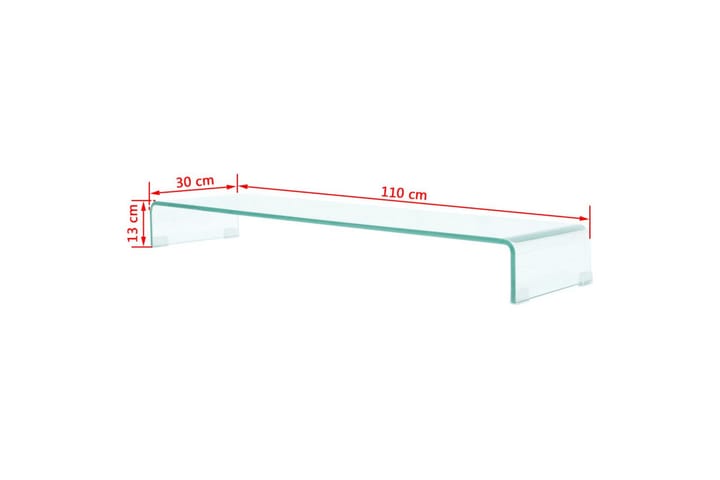 TV-taso/Näyttöteline Kirkas lasi 110x30x13 cm - Läpinäkyvä - Huonekalut - TV- & Mediakalusteet - TV-hyllyt