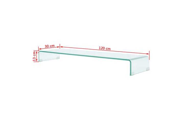 TV-taso/Näyttöteline Kirkas Lasi 120x30x13 cm - Läpinäkyvä - Huonekalut - TV- & Mediakalusteet - TV-hyllyt