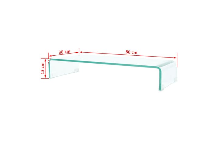 TV-taso/Näyttöteline Kirkas lasi 80x30x13 cm - Läpinäkyvä - Huonekalut - TV- & Mediakalusteet - TV-hyllyt