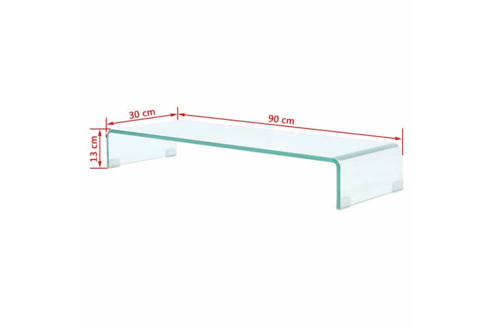 TV-taso/Näyttöteline Kirkas lasi 90x30x13 cm - Läpinäkyvä - Huonekalut - TV- & Mediakalusteet - TV-hyllyt