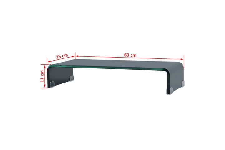 TV-taso/Näyttöteline Musta lasi 60x25x11 cm - Musta - Huonekalut - TV- & Mediakalusteet - TV-hyllyt