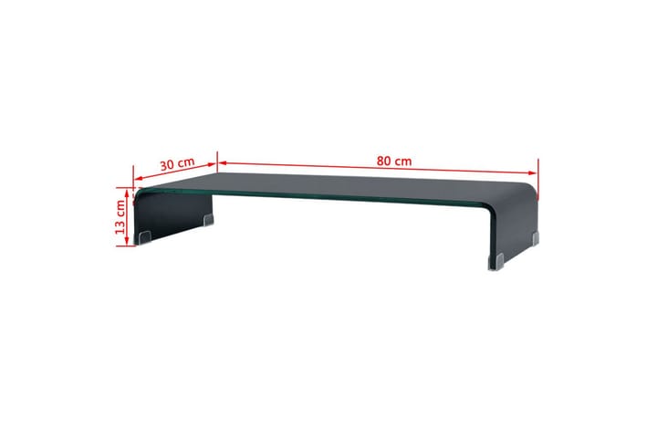 TV-taso/Näyttöteline Musta lasi 80x30x13 cm - Musta - Huonekalut - TV- & Mediakalusteet - TV-hyllyt