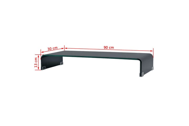 TV-taso/Näyttöteline Musta lasi 90x30x13 cm - Musta - Huonekalut - TV- & Mediakalusteet - TV-hyllyt