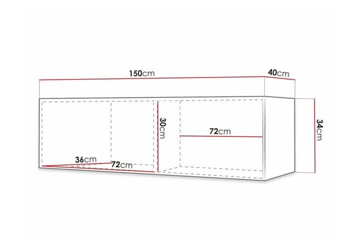 TV-kaappi Dunvegan 150 cm - Musta - Huonekalut - TV- & Mediakalusteet - TV-kaappi