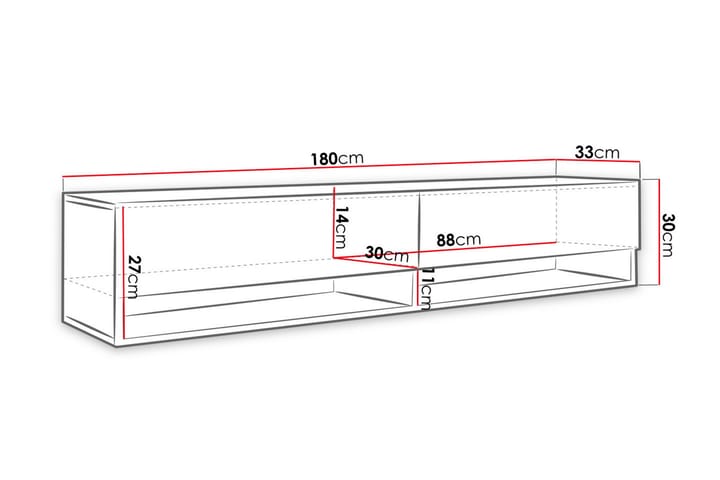 Tv-taso Bulvine 180 cm RGB LED - Luonnonväri - Huonekalut - TV- & Mediakalusteet - TV-kaappi