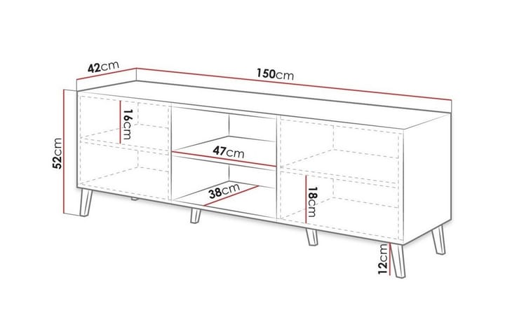 TV-taso Juniskär 150 cm - Grafiitti - Huonekalut - TV- & Mediakalusteet - TV-kaappi