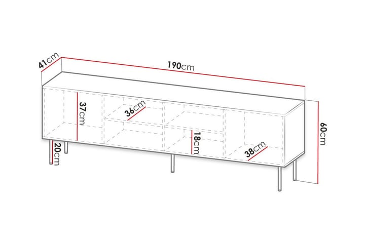 TV-taso Juniskär 190 cm - Musta - Huonekalut - TV- & Mediakalusteet - TV-kaappi