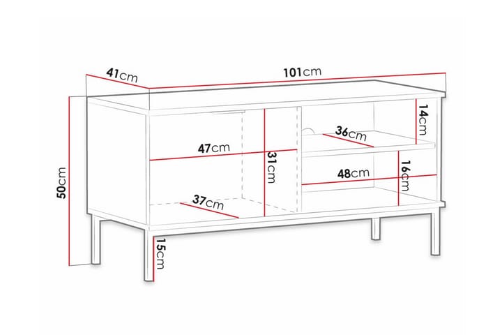 TV-taso Staffin 101 cm - Sininen - Huonekalut - TV- & Mediakalusteet - TV-kaappi