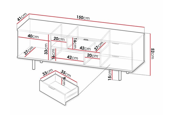 TV-taso Staffin 150 cm - Cashmere - Huonekalut - TV- & Mediakalusteet - TV-kaappi