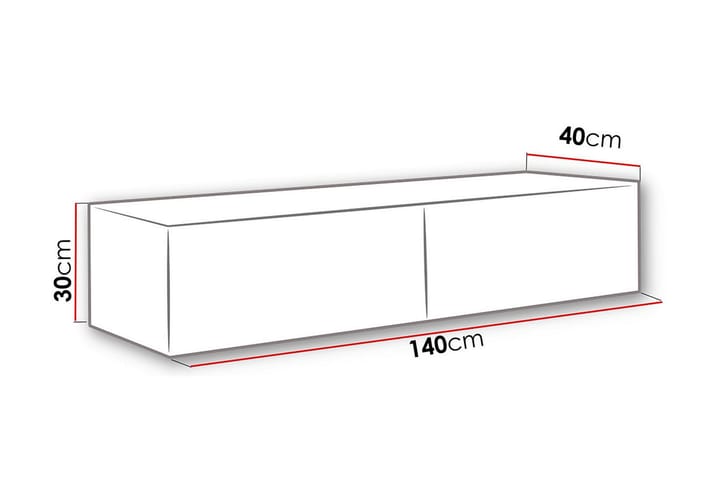 TV-taso Veria 140 cm - Luonnonväri/Musta - Huonekalut - TV- & Mediakalusteet - TV-kaappi