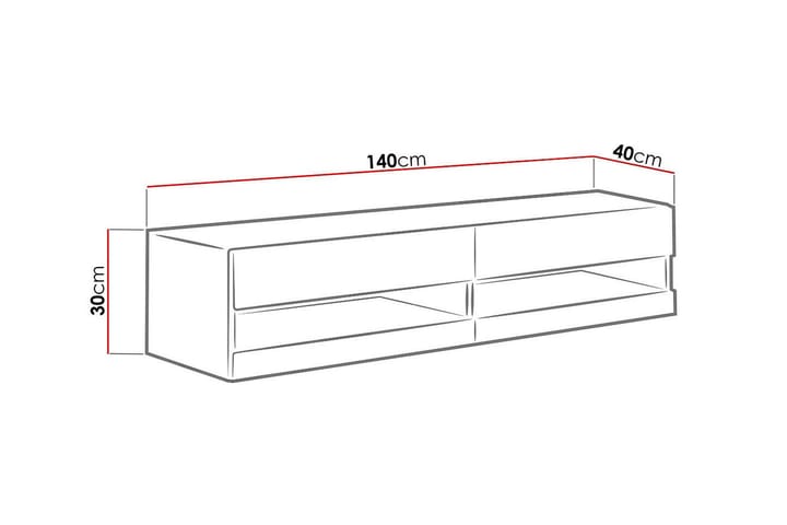 TV-taso Veria 140 cm - Luonnonväri/Musta - Huonekalut - TV- & Mediakalusteet - TV-kaappi