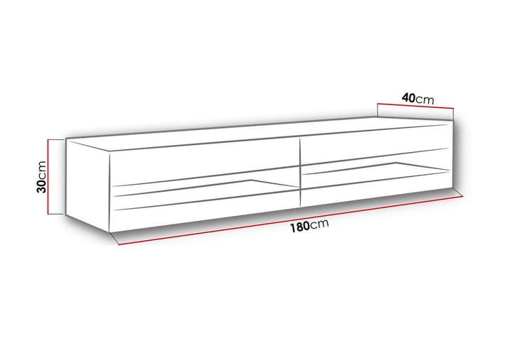 TV-taso Veria 180 cm - Luonnonväri/Musta - Huonekalut - TV- & Mediakalusteet - TV-kaappi