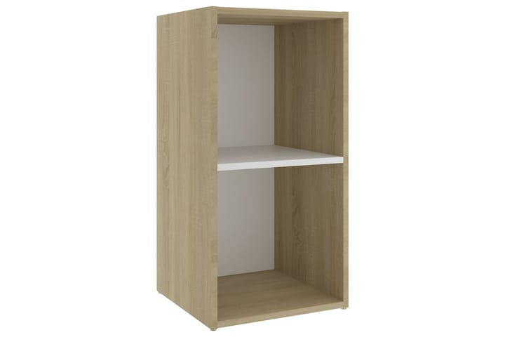 TV-tasot 2 kpl 72x35x36,5 cm Sonoma-tammi - Beige/Valkoinen - Huonekalut - TV- & Mediakalusteet - TV-kaappi