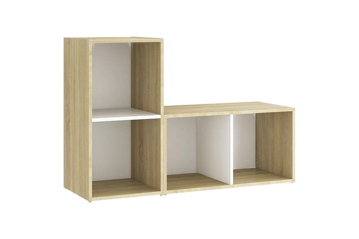 TV-tasot 2 kpl 72x35x36,5 cm Sonoma-tammi - Beige/Valkoinen - Huonekalut - TV- & Mediakalusteet - TV-kaappi