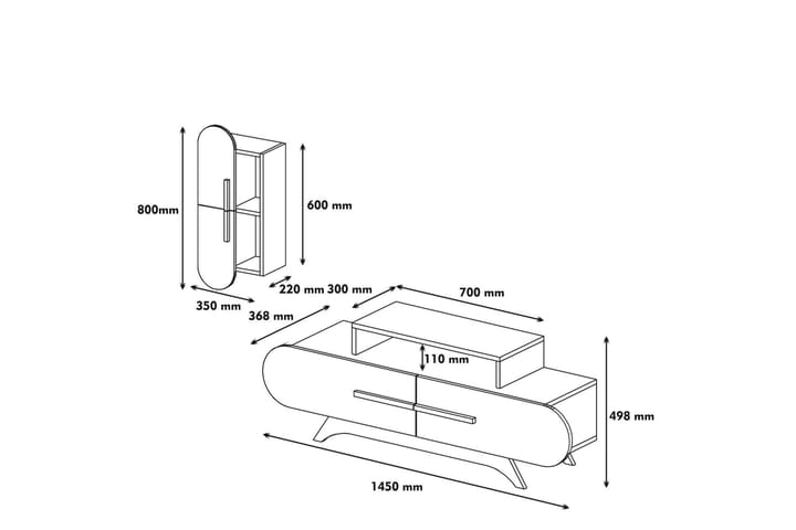 TV-kalustepaketti Amtorp 145 cm - Ruskea - Huonekalut - TV- & Mediakalusteet - TV-kalustepaketti