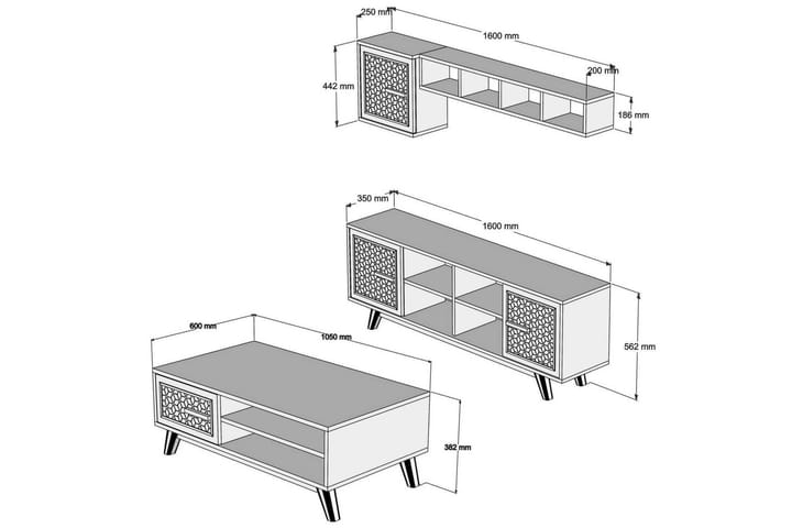 TV-kalustepaketti Amtorp 160 cm - Ruskea - Huonekalut - TV- & Mediakalusteet - TV-kalustepaketti