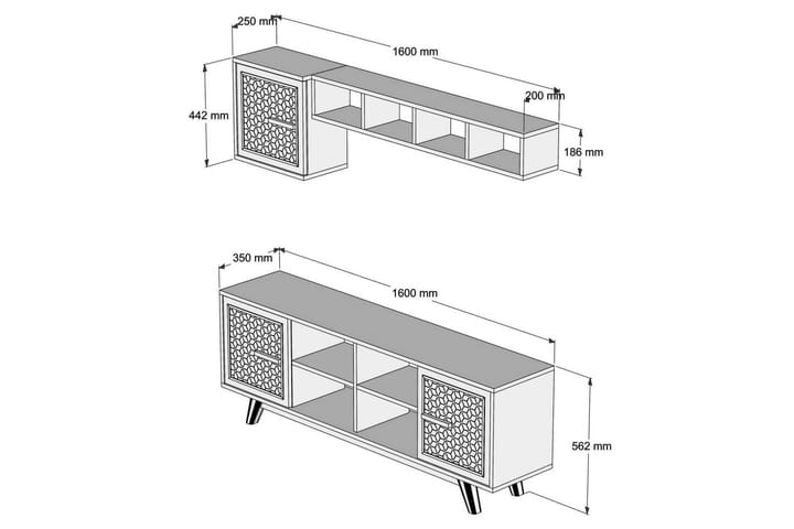 TV-kalustepaketti Amtorp 160 cm - Ruskea/Keltainen - Huonekalut - TV- & Mediakalusteet - TV-kalustepaketti