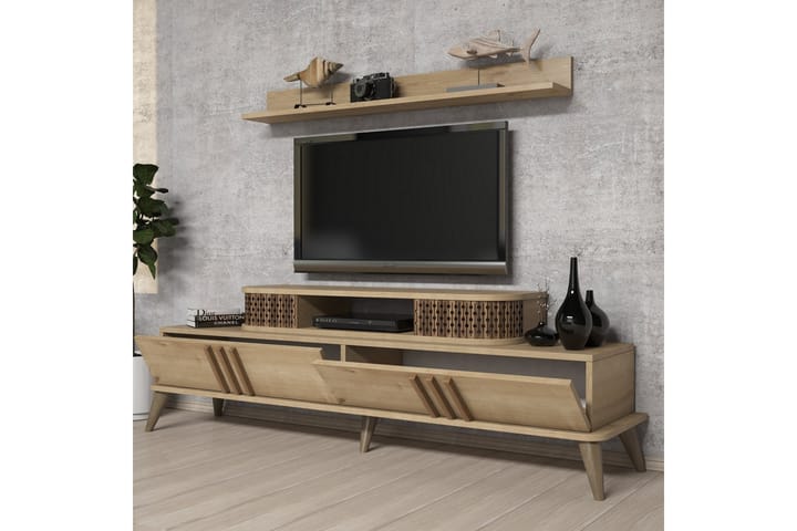 TV-kalustepaketti Amtorp 168 cm - Beige - Huonekalut - TV- & Mediakalusteet - TV-kalustepaketti