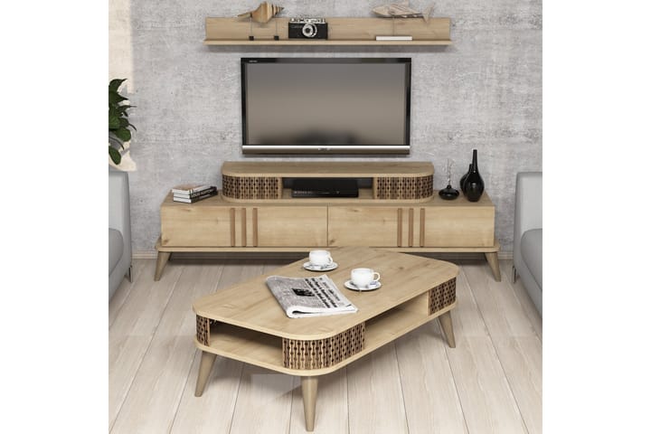 TV-kalustepaketti Amtorp 168 cm - Beige - Huonekalut - TV- & Mediakalusteet - TV-kalustepaketti