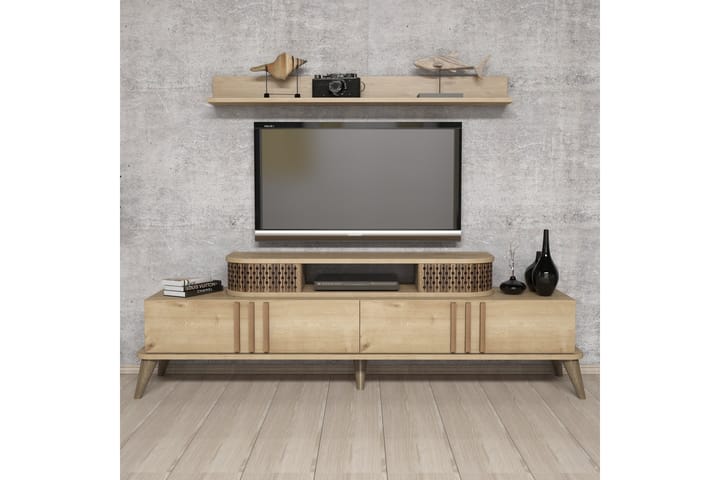 TV-kalustepaketti Amtorp 168 cm - Beige - Huonekalut - TV- & Mediakalusteet - TV-kalustepaketti